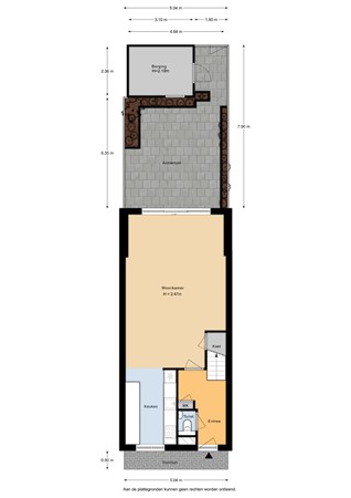 Floorplan - Paardensprongstraat 16, 3554 EK Utrecht
